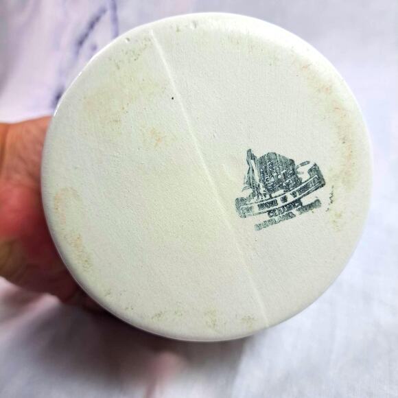 Vintage Oil Jug House of Webster White Cork Stopper Ceramic Painted Rose Floral - Picture 3 of 6